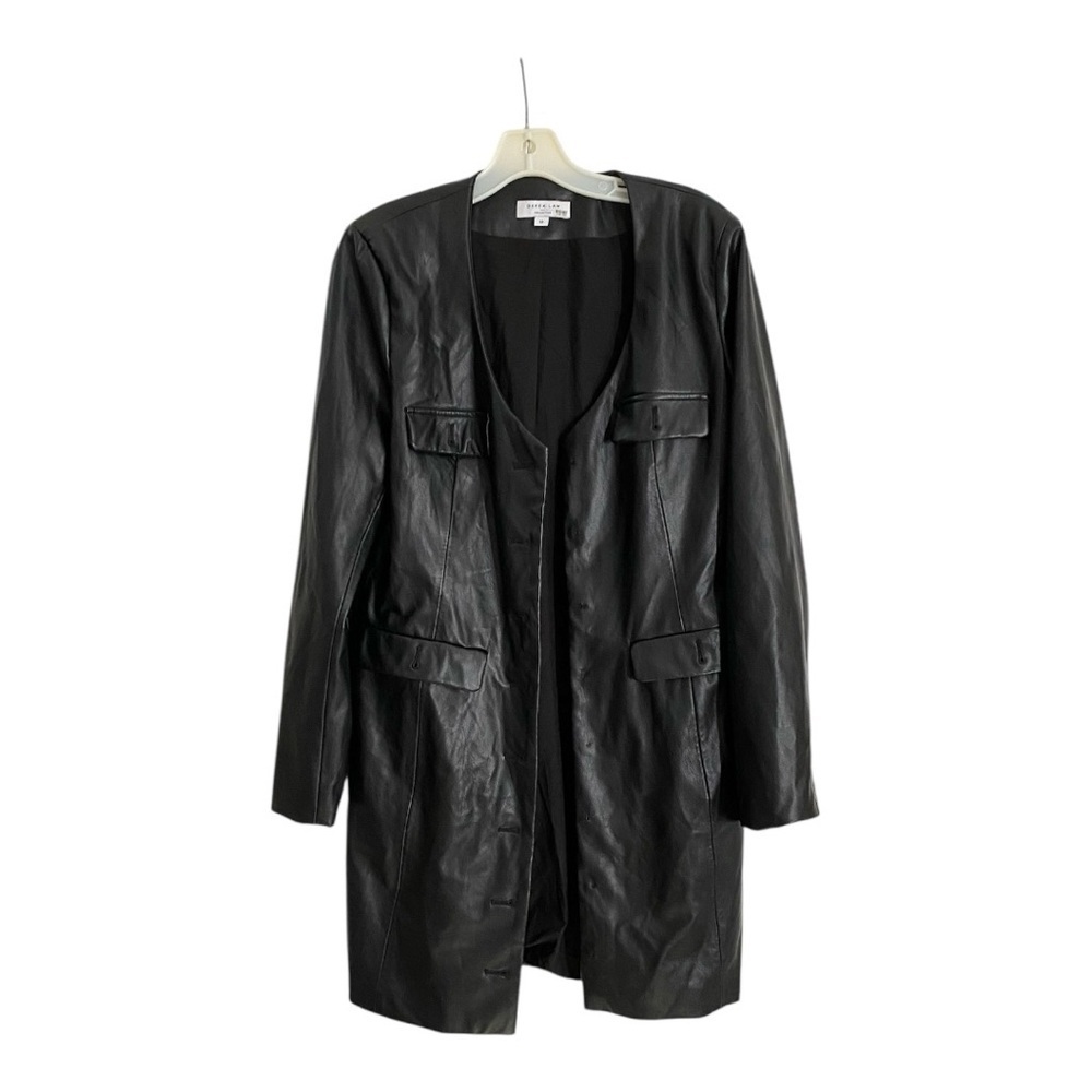 Derek Lam Collective Faux Leather Mini Dress Black Size 12